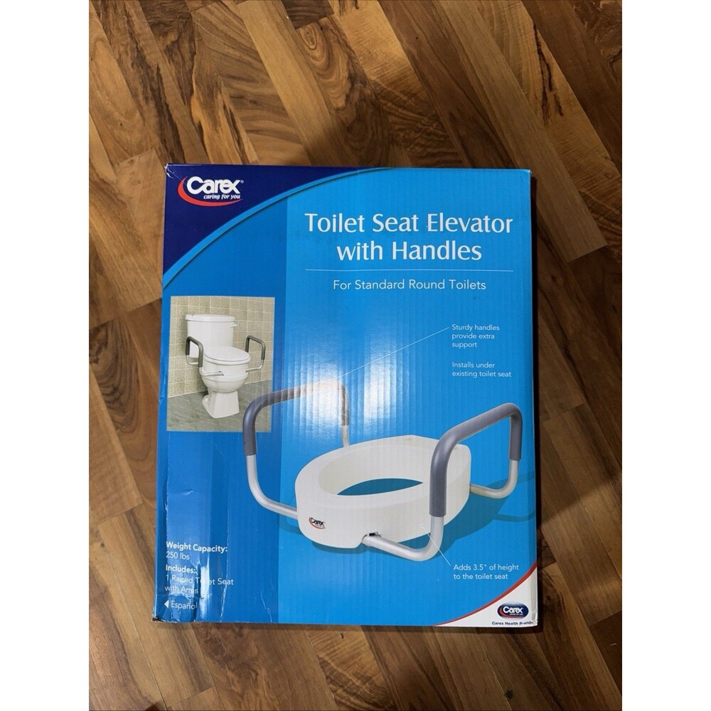 Carex Toilet Seat Elevator with Handles - Standard Round 250# With Handles